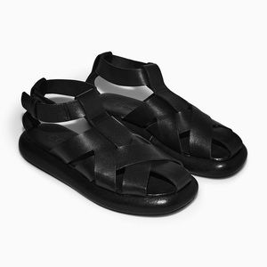 COS fisherman sandals black leather size 39